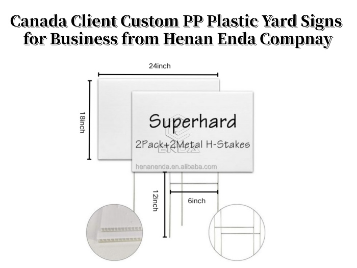 Canada Client Custom PP Plastic Yard Signs for Business from Henan Enda Compnay