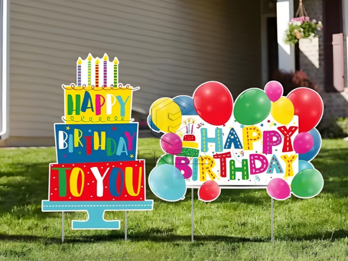 What designs of plastic yard sign cardboards do you sell?