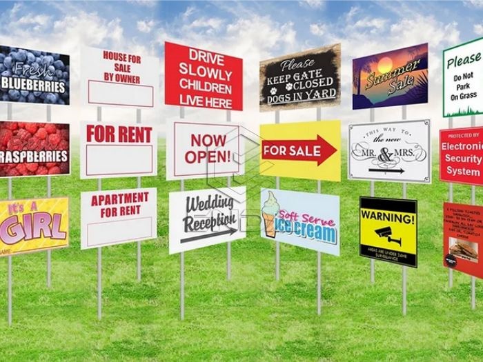 What kind of yard signs does manufacturer factory supply?